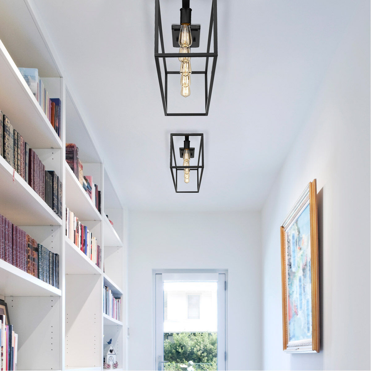 Black flush mount hallway light cheap